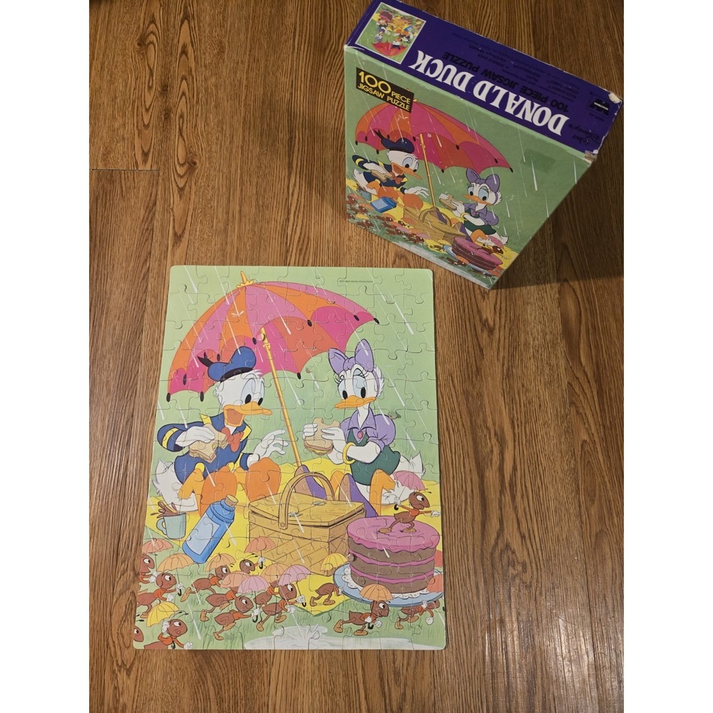 Vintage 1977 Disney Donald Duck Daisy Duck Whitman 100 Piece Puzzle Complete